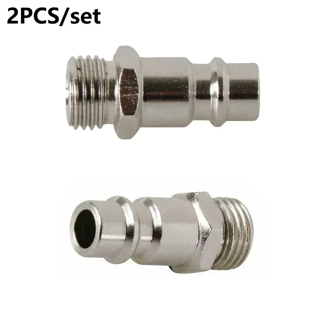 2 Pieces Of Air Pipeline Hose Compressor Connector Quick Release European Style Compression 1/4 Inch Males Head