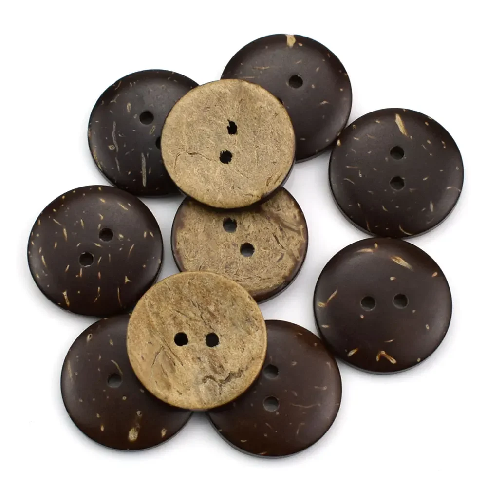 

50PCS 20mm Natural Coconut Tree 2-Holes Wood Buttons Sew Tools Ornaments Diy Handmade Apparel Wooden Button Garment Accessories