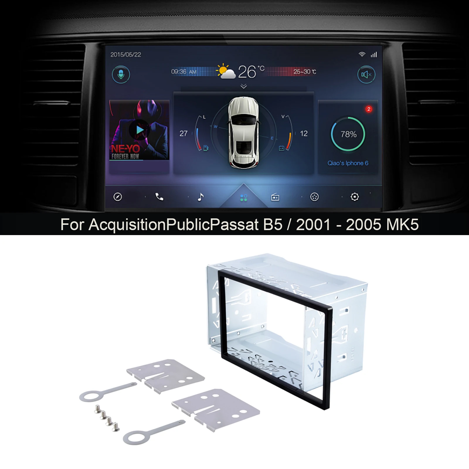 Cage Radio Vehicle Case Unit 2 DIN Car Stereo Install Dash Bezel Panel Car Fitting DVD Player Frame Mounting Plate