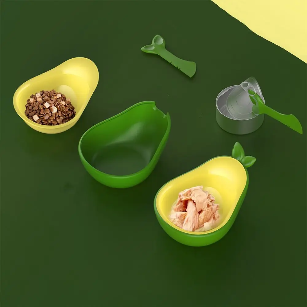 

Easy To Clean 3-in-1 Avocado Pet Bowl Multifunctional Anti Spill Cat Drinking Bowl Portable Pet Feeder For Cat Dog