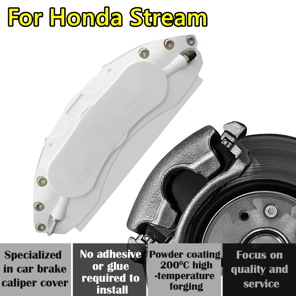 For Honda  Stream Car Brake Caliper Cover Aluminum Alloy Metal Exterior Kit Fit 2.0 AT 2004