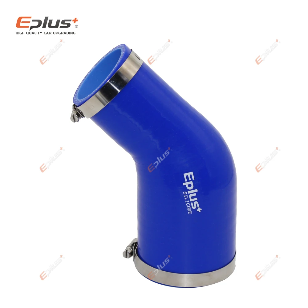 EPLUS-conector adaptador de manguera de silicona reductor azul, 45 grados, Universal, resistente a las llamas, Intercooler de coche, tubo de entrada Turbo, pareja