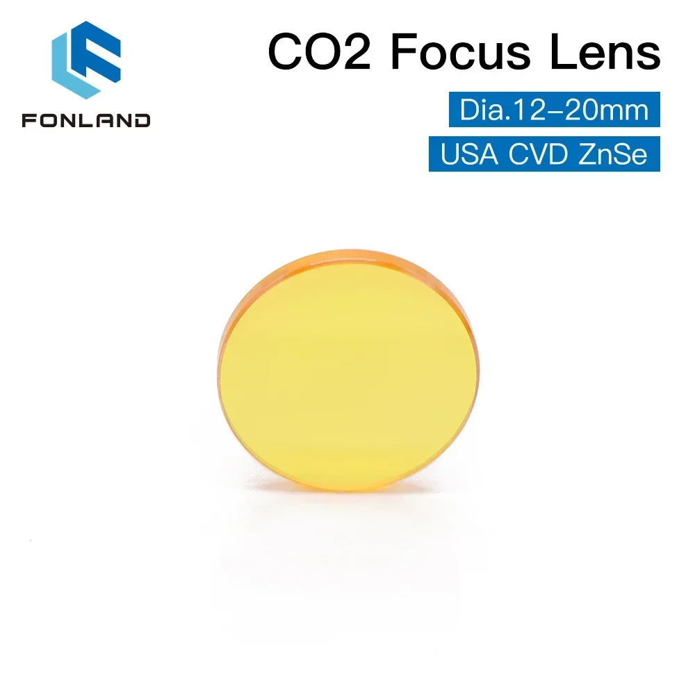 FONLAND Focus Lens USA CVD ZnSe dia 12 15 18 19.05 20 FL 38.1 50.8 63.5 76.2 101.6 127mm for CO2 Laser Engraving Cutting Machine