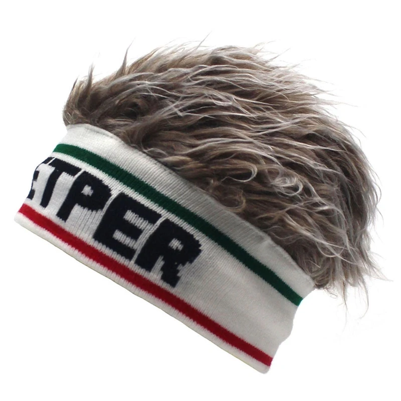 Funny Wig Cap Elastic Knitted Beanies Hat Hair Integrated Hip Hop Hats Men Fashion Street Caps Colorful Slouchy Headband Cool