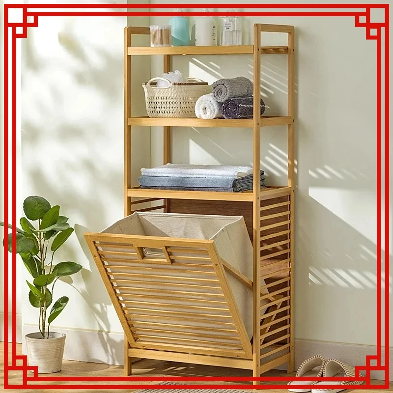 

Laundry Hamper with 3-Tier Shelves Tilt Out Basket Laundry Baskets Organizer Bathroom Storage Shelf for Laundry Room Bathroom