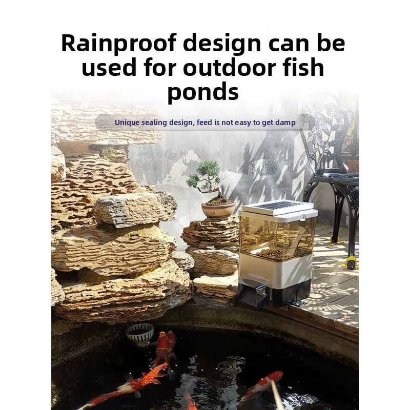 Outdoor intelligent fish feeder, large-capacity fish food feed automatic feeder, special timing feeder for koi fish pond