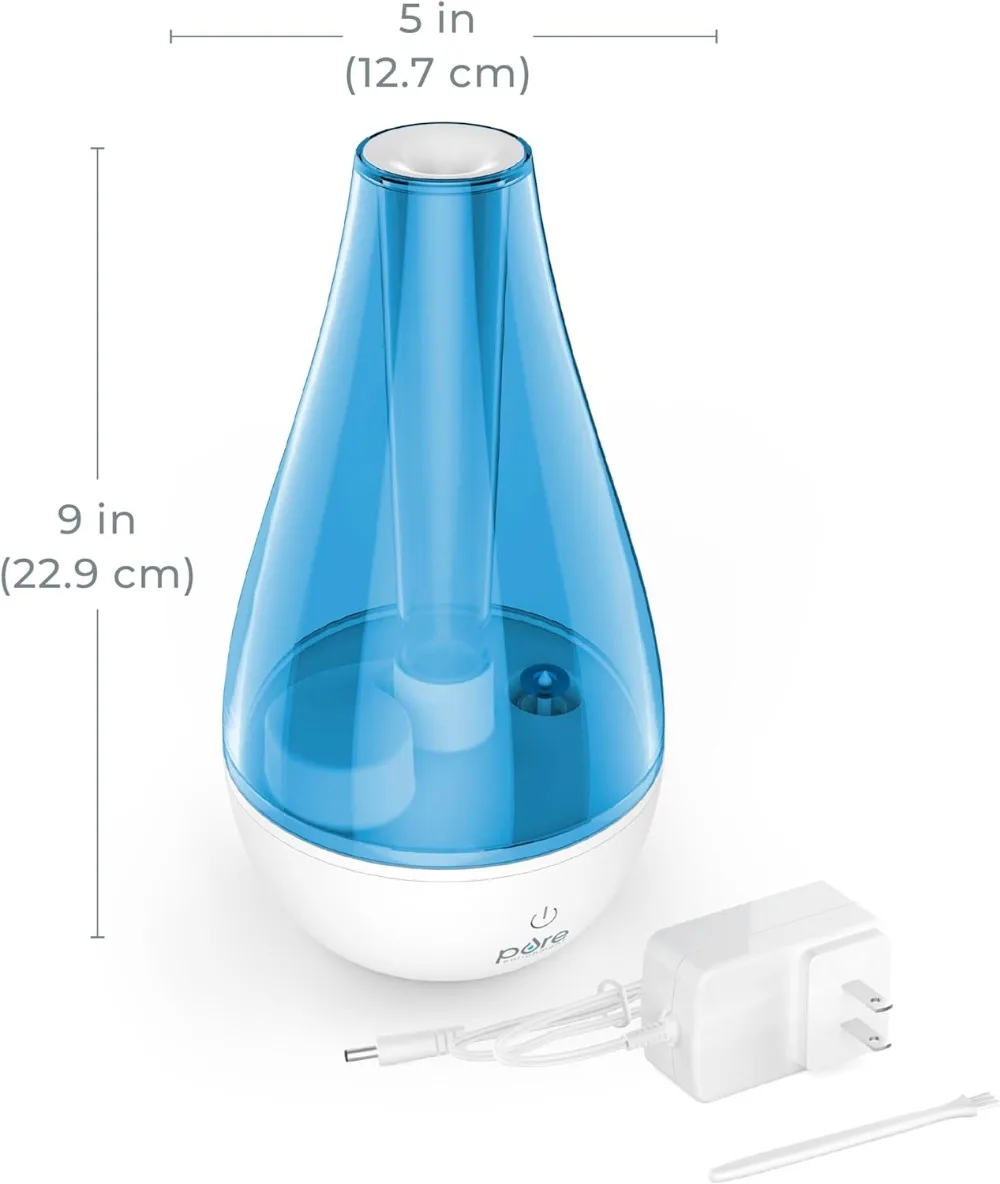 Humidificador ultrasónico de vapor frío, pequeño y compacto, puede funcionar por la noche con 2 vaporizadores