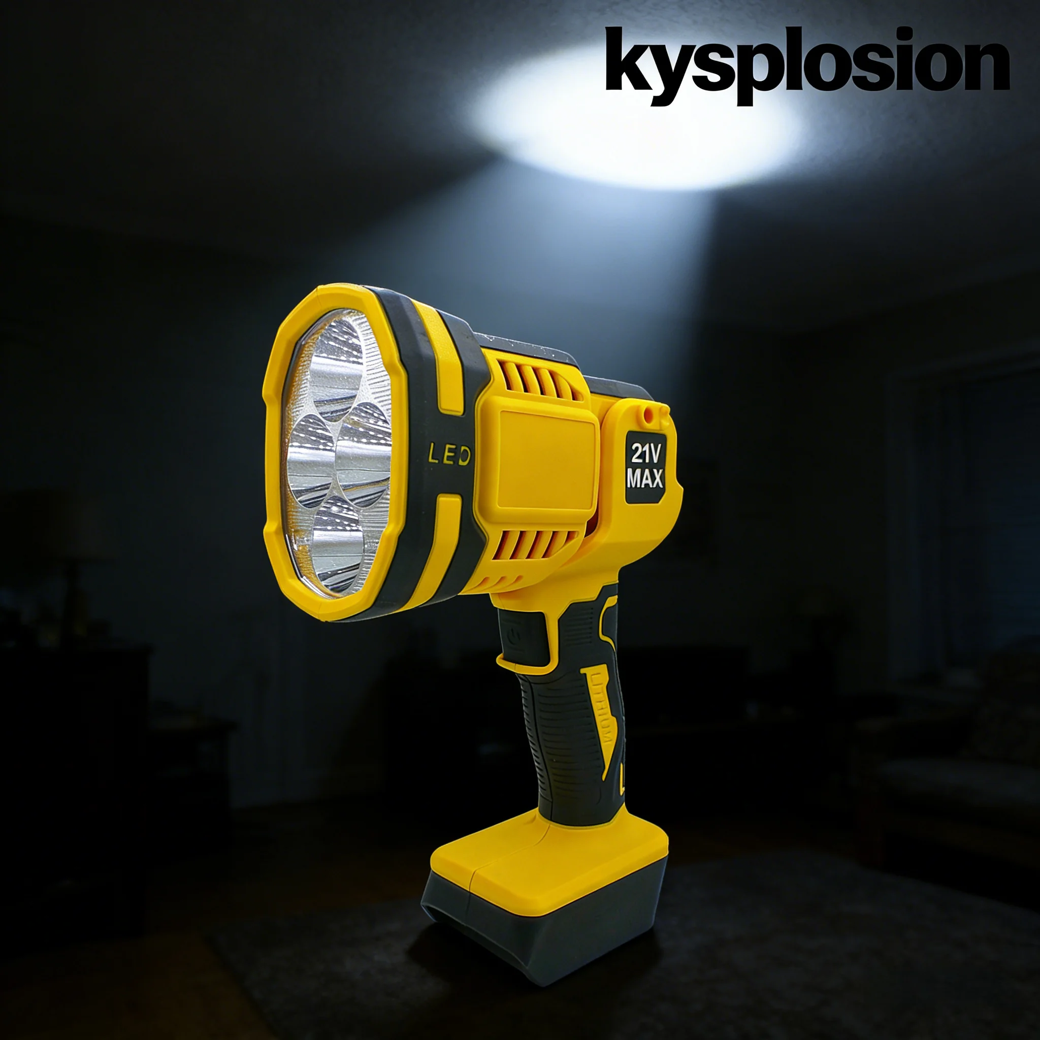 Cordless LED Work Light Handheld Spotlight with 508 Yard Distance Pivoting Head 1500 Lumens For DEWALT 20V battery Outdoor Work