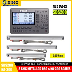 Sino Sds200 4 As Metalen Lcd Digitale Uitlezing Display Dro Kit En KA-300 Glas Lineaire Schaal Encoder Voor Draaibank Grinder Millilling