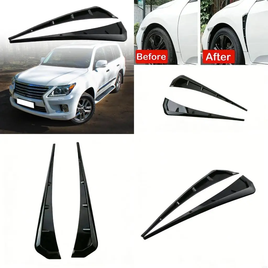 2PCS Universal Vehicle Guard Decals In Shark Gill Design TPU Material Sticker New
