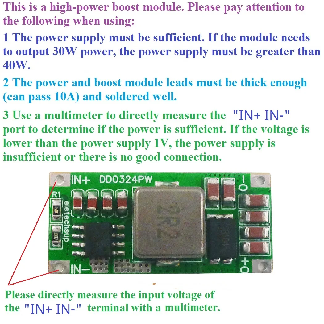 8A Mini Size High-power DC DC Boost Converter 3.7V 4.2V 5V To 8.4V 12.6V 16.8V 21 12V 15V 24V Step-Up Voltage Regulator DD0324PW