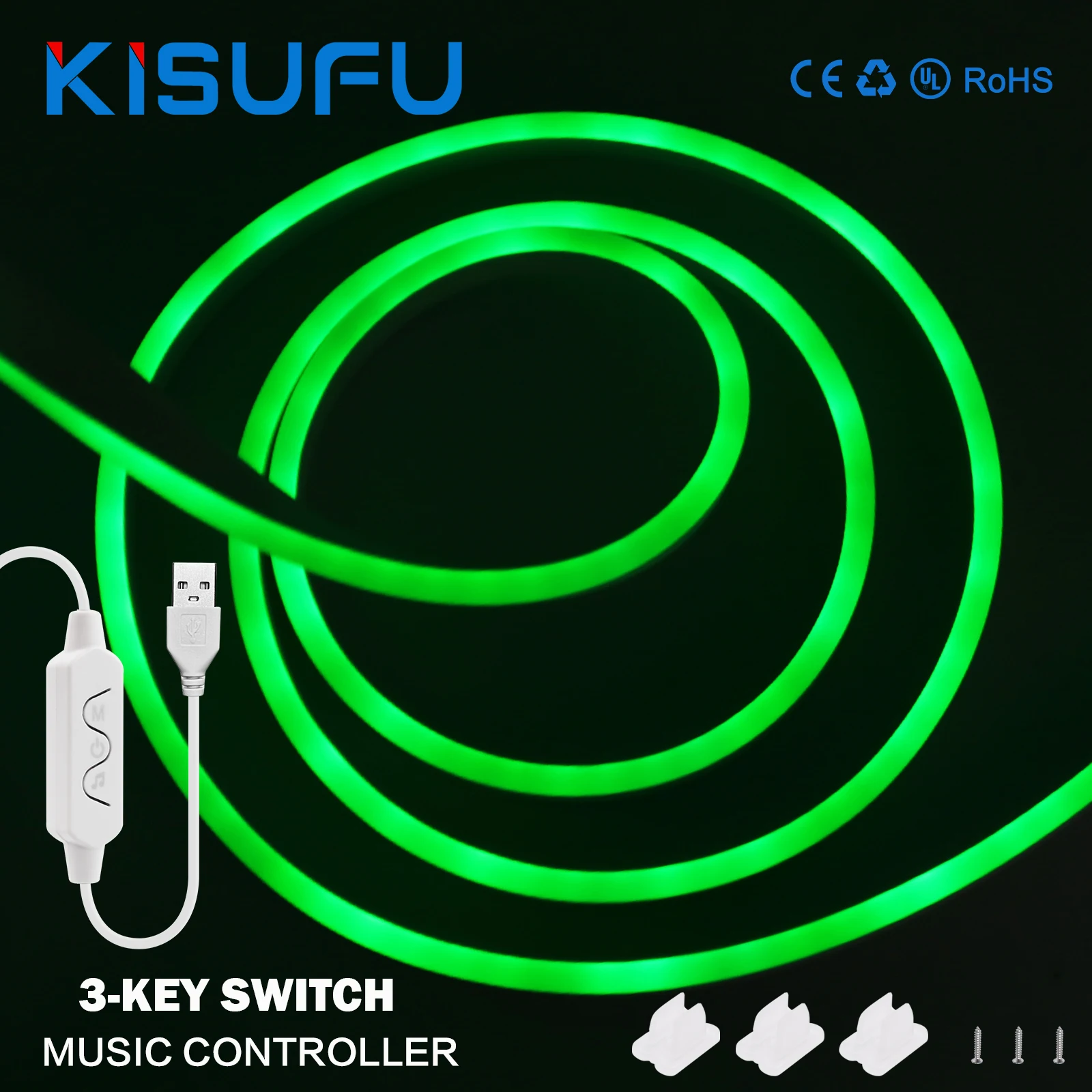 

5V RGB светодиодные ленты неоновые водонепроницаемые с USB-музыкальным контроллером Синхронизация музыки Dreamcolor Неоновая веревка Свет Декор комнаты 5M 3M 2M 1M