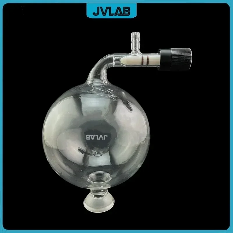 Receiving Flask 3L Rotary Evaporator Accessories Lab Glassware Round Bottom Flask 3000mL Spherical Mouth with Discharge Valve