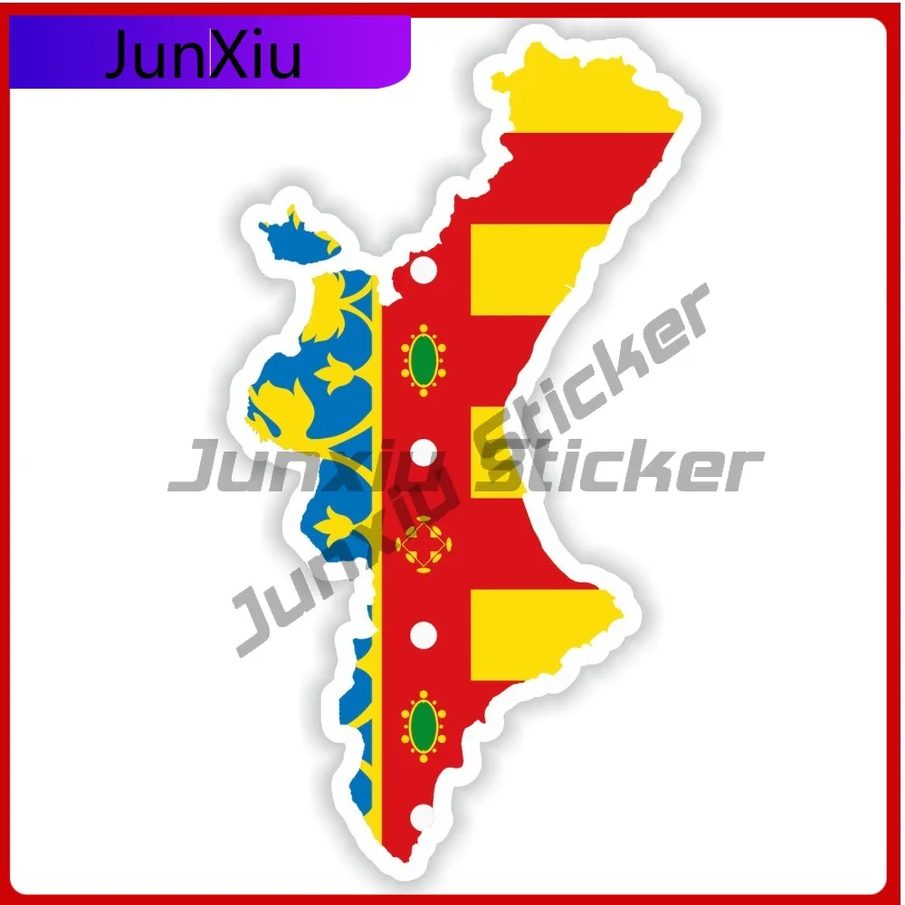 

Community Valencia Spain National Flag And Emblem Map Shape Stickers Decorative Adventure Motorcycle Auto Sticker Camping Cars