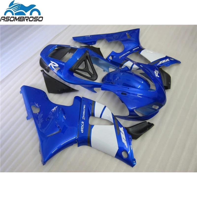 Upgrading your Motorcycle Bodywork fairings for YAMAHA R1 fairing kit 1998 1999 blue white plastic fairing set YZFR1 98 99 HP13