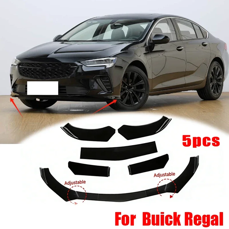 5Pcs ABS Material Universal Car Front Bumper Separator Bumper Lip Body Kit Duck Lip Separator For Buick Regal Car Accessories