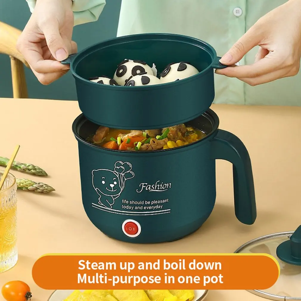 

Electric Cooking Pot Multifunctional Non-stick Pan Household 1-2 People Hot Pot Double Layer Electric Rice Cooker Machine