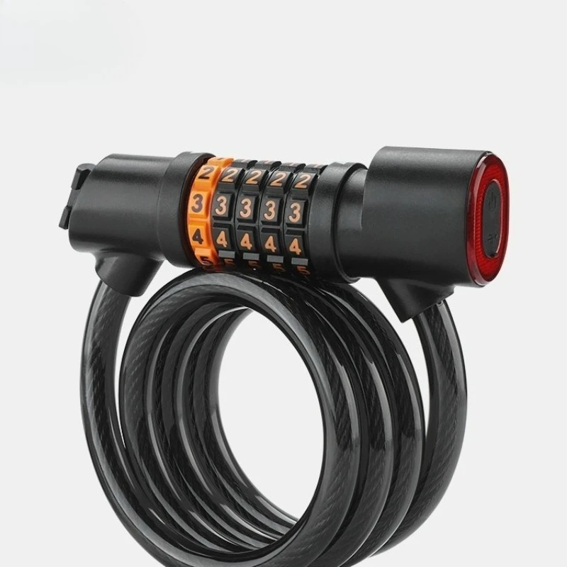 

Bicycle lock Anti-theft combination lock with tail light Mountain bike portable car lock Bicycle accessories Daquan
