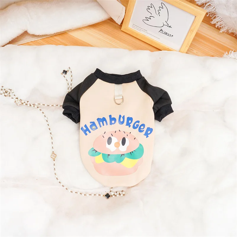 Autumn and Winter Pet Hoodie Clothing Small Dogs Cats Delicious Fast Food Series Hoodies Teddy Bears Small Dogs Puppy Clothes