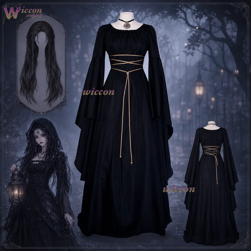 yesok-stage-vampire-costume-halloween-outfit-black-witch-dress-for-women-medieval-mystical-long-sleeve-dress-available-6-colors
