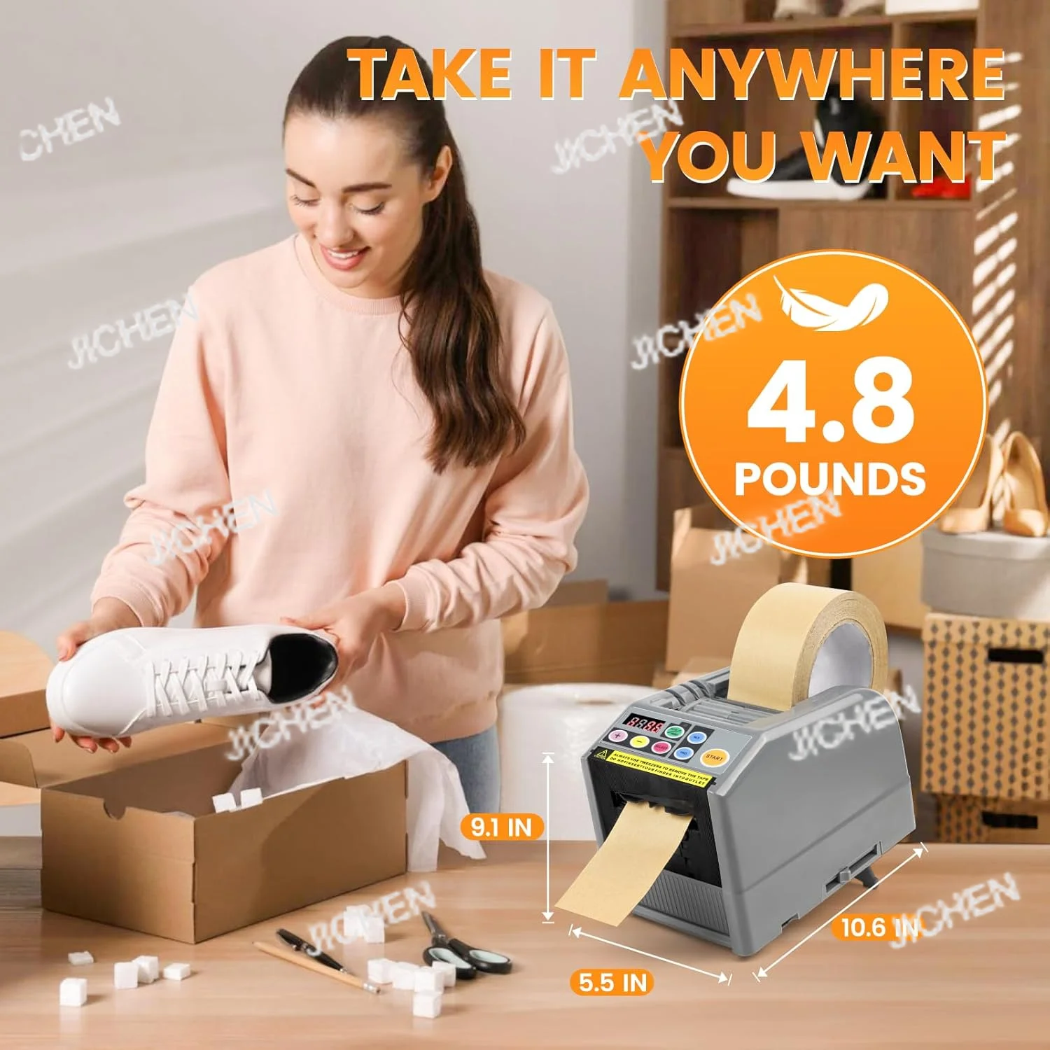 آلة قطع JC، موزع أشرطة أوتوماتيكي، قطع دقيق 999 مم، مثالية للشحن والمدارس والمطاعم والأعمال التجارية والساعة #2