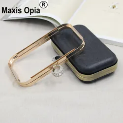 High Quality Case Silver Gold Antique Brass Color Plastic Black Box Diy Handbag Accessories Wholesale Metal Purse Frame Obag