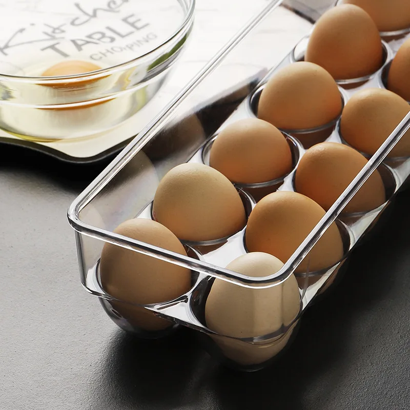 Transparent Egg Storage Box Egg Tray Containers Kitchen Refrigerator Organizer Eggs Dispenser Fresh Preservation 12/14/21 Grids