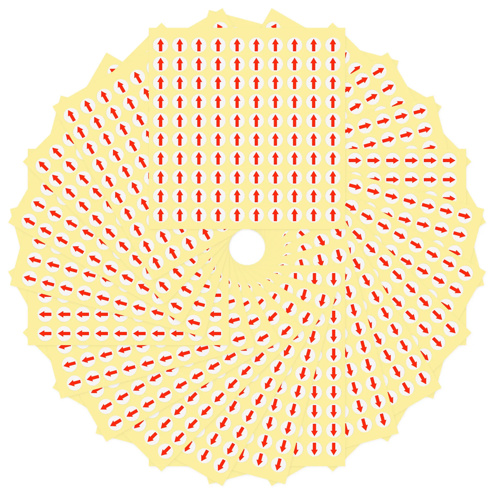 

6400pcs 10Mm Red Arrow Labels Adhesive Circle Dot Stickers For Defect Indicator Sorting Repair Shop Factory Office Home Use