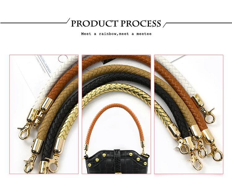 1/2Pcs 30/40/60mm PU Leather Woven Handbag Handle Metal Buckle for Women Shoulder Bag Purse Bags Strap Replace Accessories