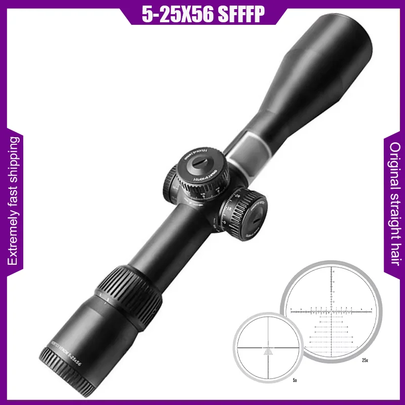 Original V*RT*X Optics V*N*M 5-25X56 First Focal Plane(FFP) Riflescopes EBR-7C (MRAD) Reticle 34mm Tube Nitrogen Gas Throw lever