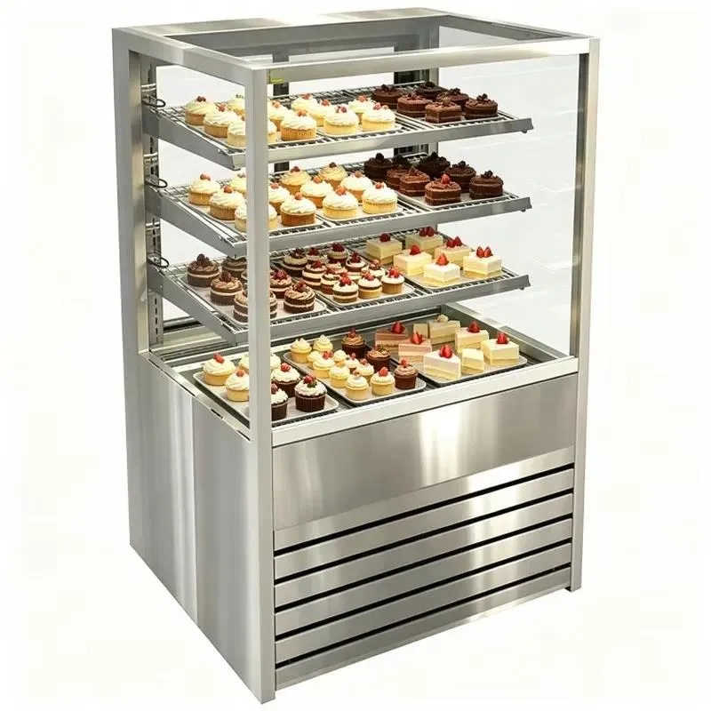 for Stainless steel commercial refrigerated cake display cabinet for bakeries, cafes, and pastry shops