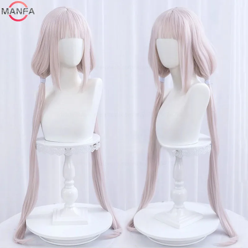 NEKOPARA Vanilla Chocola Cosplay Wig Long Vanilla Light Pink Chocolate Dark Brown Heat Resistant Synthetic Hair Anime Wigs + Wig image 4