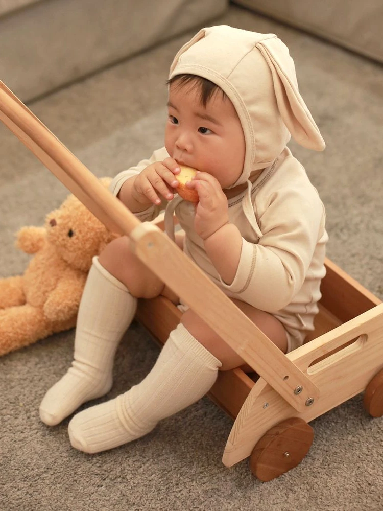 INS Style 2 In 1 Wooden Children's Walker Push Toy Cart Learning Kids Baby For Children Car Toddler Trolley Wagon