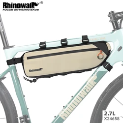 Rhinowalk Bike Frame Bag Splash-Proof 2.1L-2.7L Bicycle Triangle Bag Under Tube Bag Bottom Binding System Double Sided SBS Zippe