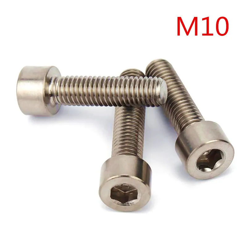 M10 DIN912 Pure Titanium GR2 Hex Socket Cap Screw M10*15/20/25/30/35/40/45/50/60/70/80/90/100