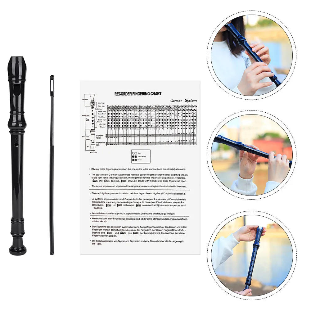 8 Hole Recorder G Key Plastic Beginner Flute German Style Heavy Metal Tone Full Timbre for Studio Recording Stage Classroom