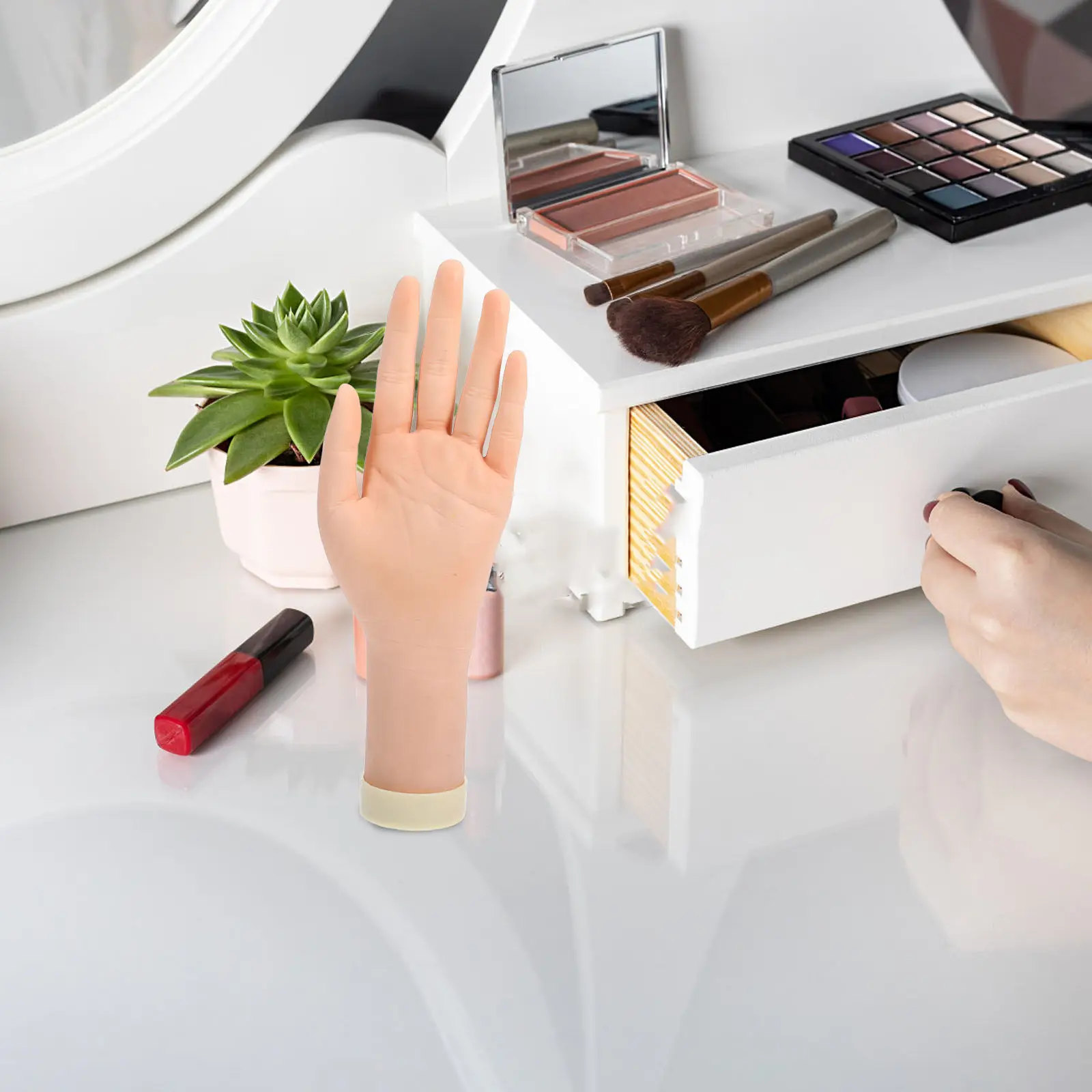 

Женский силиконовый манекен-рука для демонстрации украшений, гибкий реквизит для колец, браслетов, тренировок по маникюру, левая рука, реалистичная искусственная рука