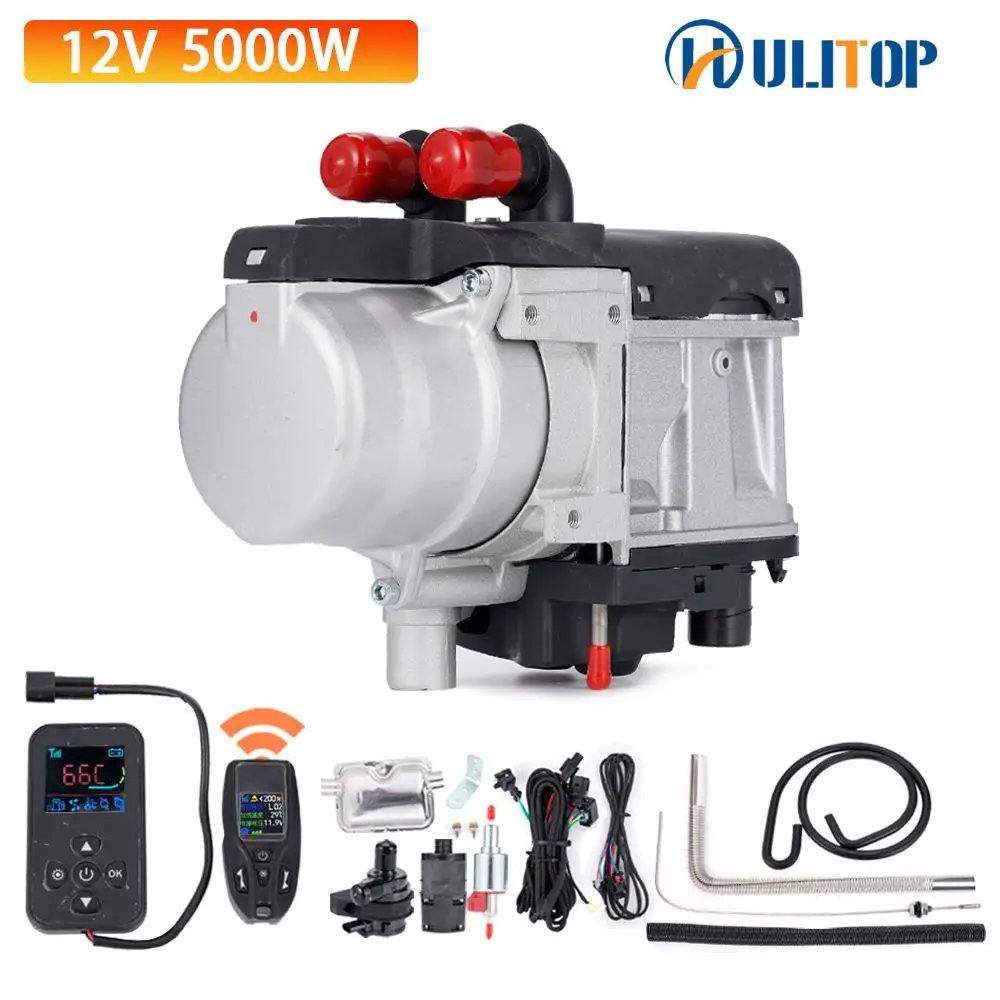 

12V 5KW Air Diesel Parking Heater Gasoline Water Heater Oil Pump Fuel Diesel Liquid Preheater Heating Parts For Home Outdoors