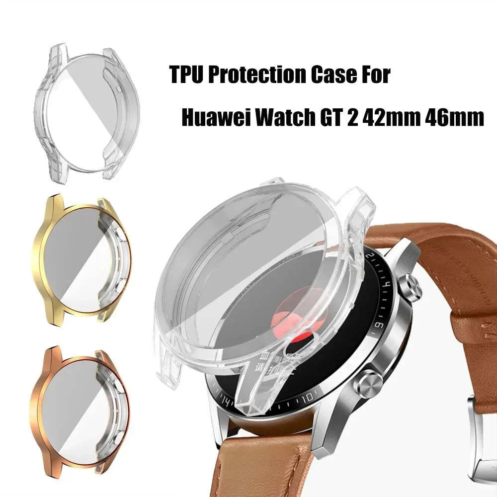 TPU Protection Case For Huawei Watch GT 2 42mm 46mm Cover Full Coverage Screen Protector Shell Bumper For Huawei GT2 Case