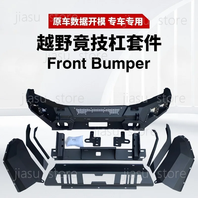 Hilux Ranger D-Max Triton NP300 Front Bumper, Heavy Duty Steel Nudge Bar for Pickup