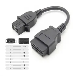 For VOLVO Vocom 88890300 OBD2 8 Pin 16 Pin Cable For Volvo 8pin Truck Heavy Duty OBD Adapter Connectors OBD 2 OBDII Scanner