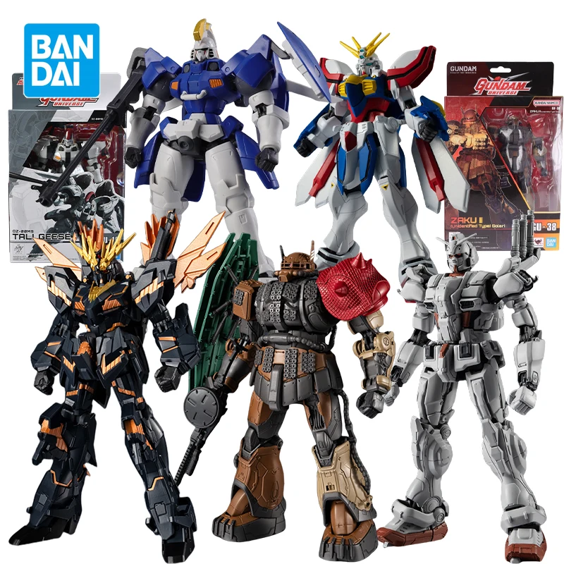 Bandai GUNDAM UNIVERSE Tallgeese Figuras de acción Dios Gundam EX Requiem para Vengeance Zaku II Solari Caja original