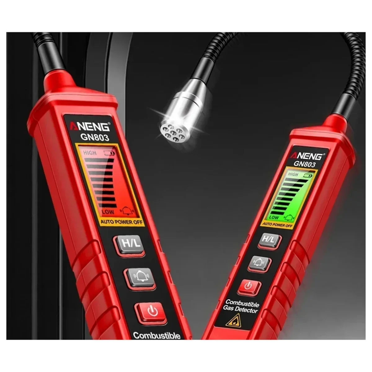 

A002 GN803 Handheld Gas Leak Detector Methane Combustible Gas Testers Portable Gases Concentration Analyzer Meter