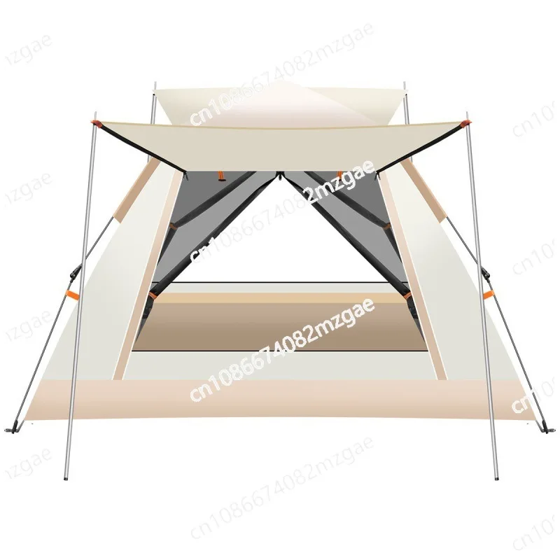 

Четырехсторонняя палатка на 3-4 человека, портативная, автоматическая, быстро открывающаяся, для парка, кемпинга, ветрозащитная, портативная, бесплатная конструкция