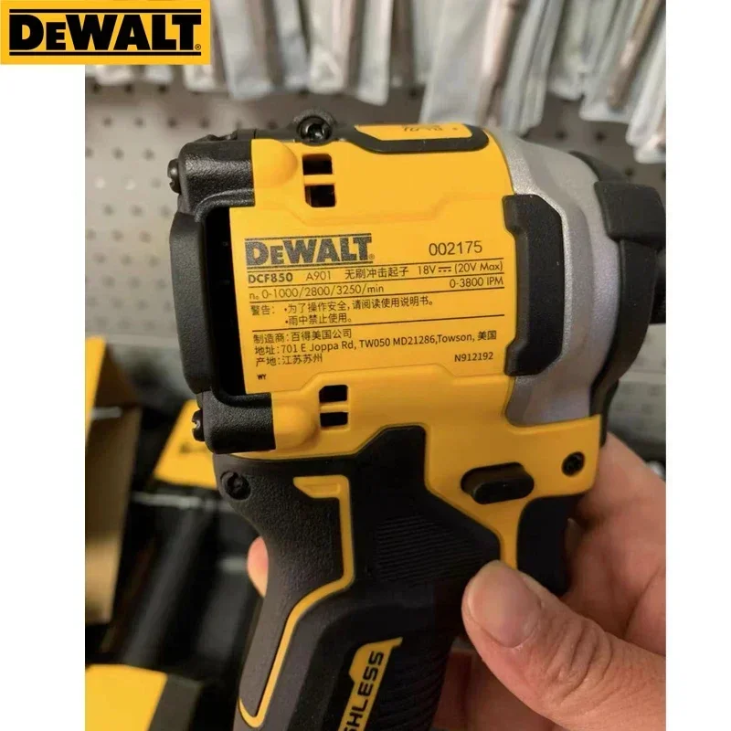 DEWALT DCF850 Cordless Impact Driver Bare Tool 20V Brushless Motor 205NM Wirless Rechargeable Power Tool DCF850N