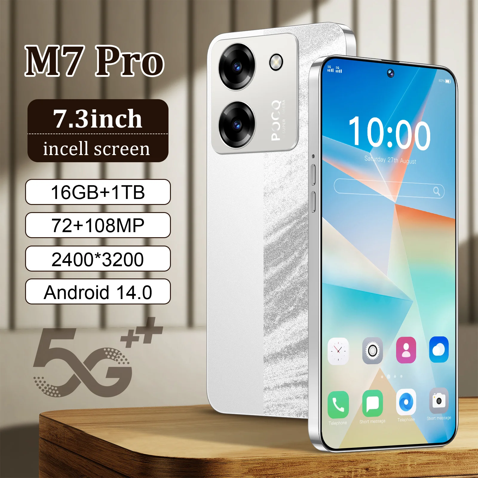 

ГОРЯЧИЙ Новинка 2025 года M7 Pro 7.3HD Global Edition, оригинальная смарт-двойная карта, аккумулятор 7800 мАч, функция распознавания лиц