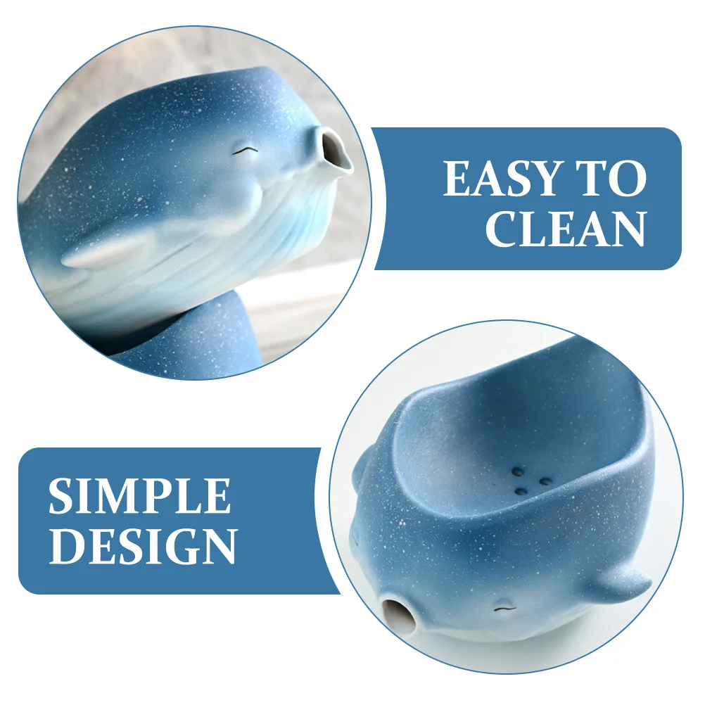 

Self-Draining Whale Soap Dish Ceramic Cute Practical Housewarming Gift Idea Whale Shape Soap Dish Bathroom Supplies,