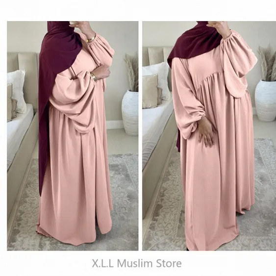 Skromne muzułmańskie sukienki modlitewne Abaya Simple Eid Ramadon Long Loose Women\'s Prayer Garment Kaftan Dubai Abayas Luksusowe sukienki wakacyjne