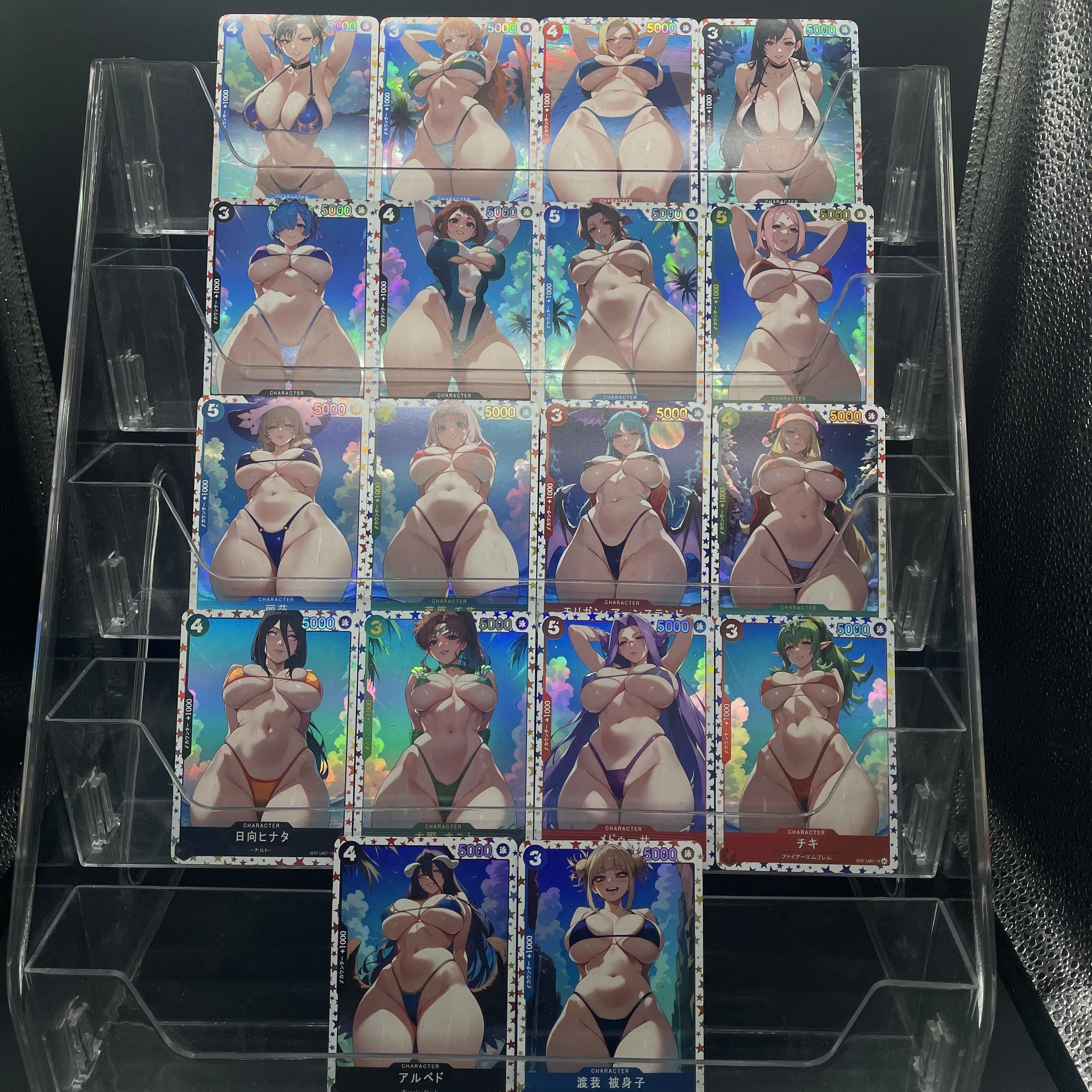 18 قطعة/المجموعة Waifu أنيمي مثير جمع بطاقة فتاة سينثيا تيفا نامي ريم تشون لي هارونو ساكورا فلاش بطاقة جمع بطاقة هدية لعبة #1