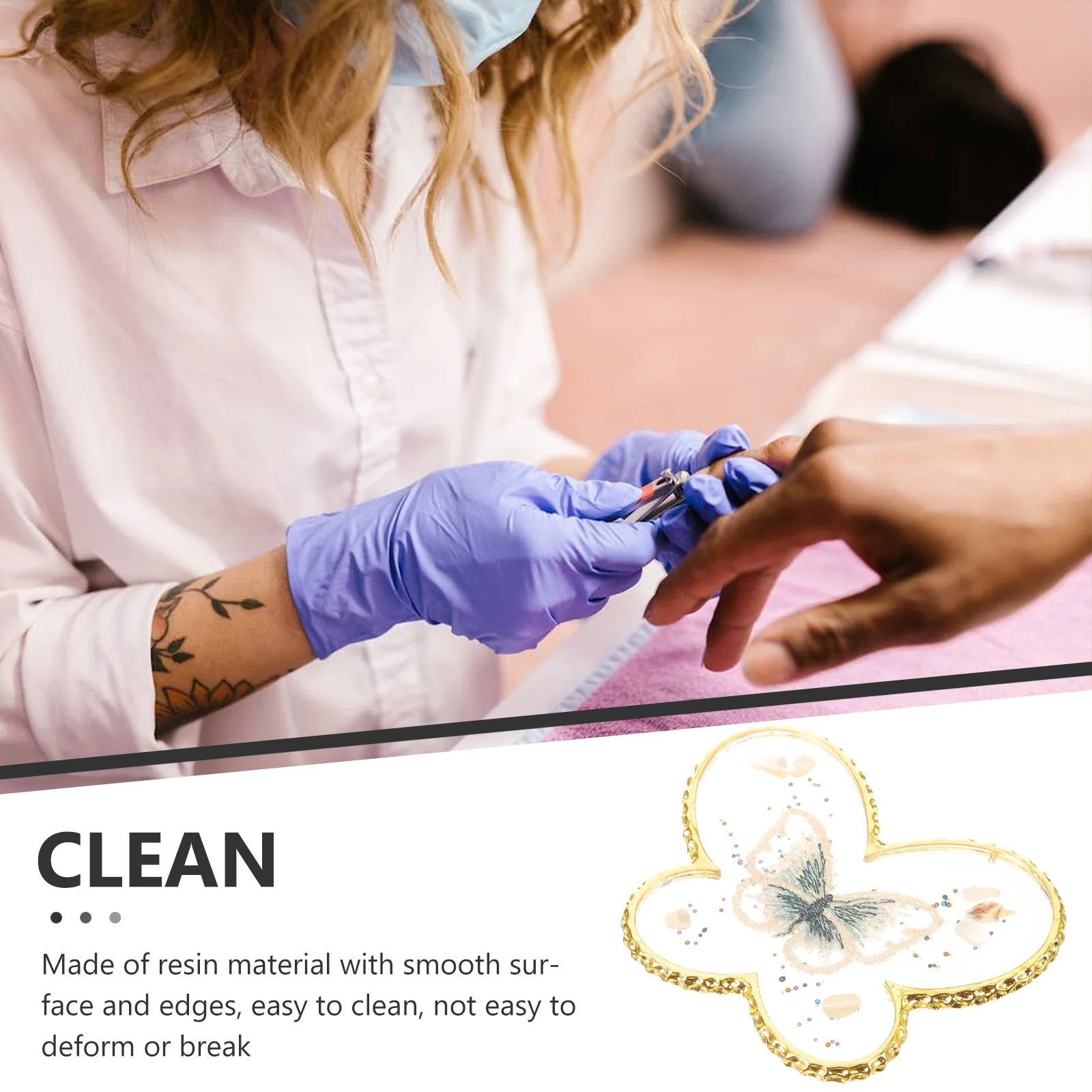 

Resin Nail Art Palette Butterfly Shape Color Mixing Display Tray for Manicure Gel Polish Nail Art Palette Nails Polish Pallet